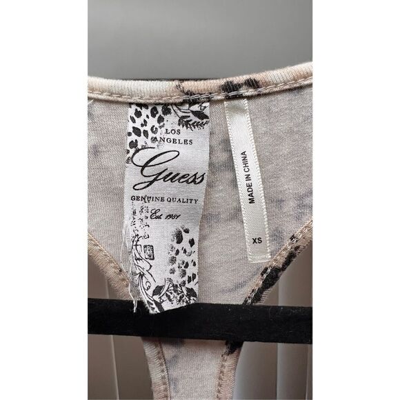 Guess Women's Snake Print Racerback Tank Top Sleeveless Brown Black Size XS - Picture 4 of 14